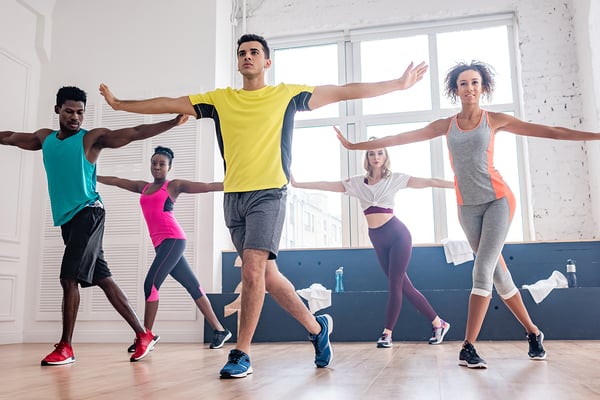 group fitness class dancing