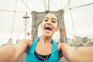 Woman taking selfie