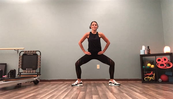 a wider squat that is safer for knees and spine