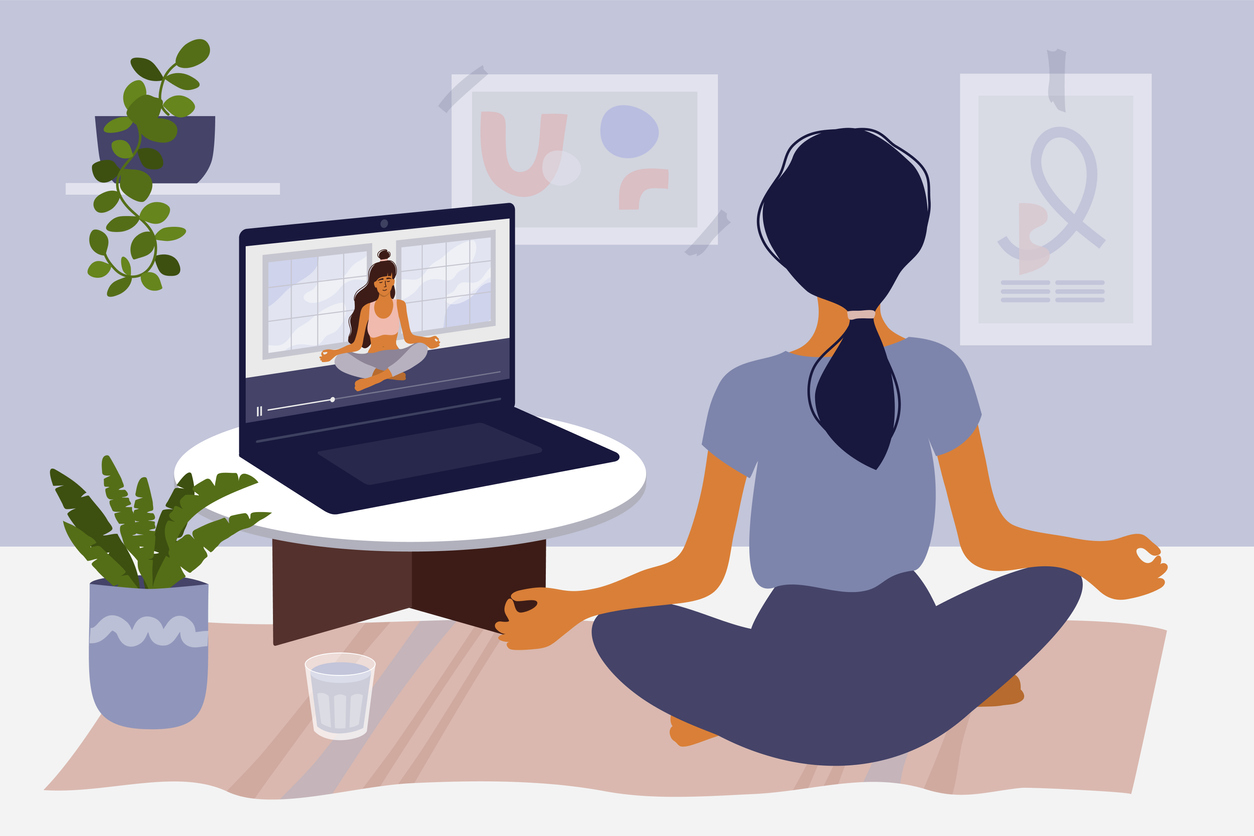 online yoga class in session
